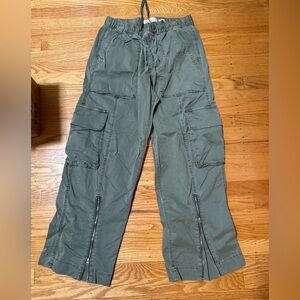 Abercrombie & Fitch Olive Cargo Zip-Hem Pants